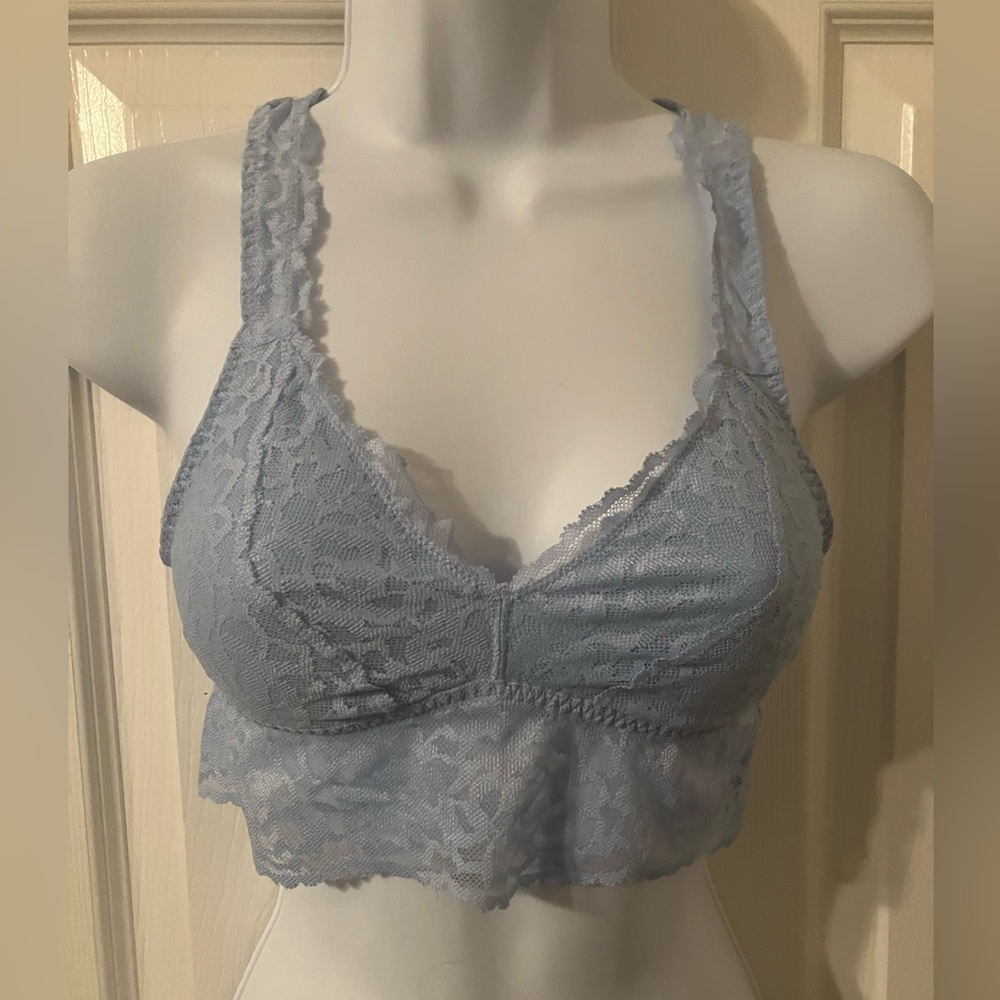 PINK Baby Blue Lace Bralette